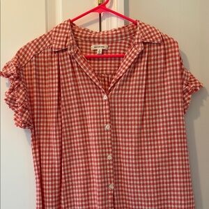 Max Studio Blue Button Down Shirt Top